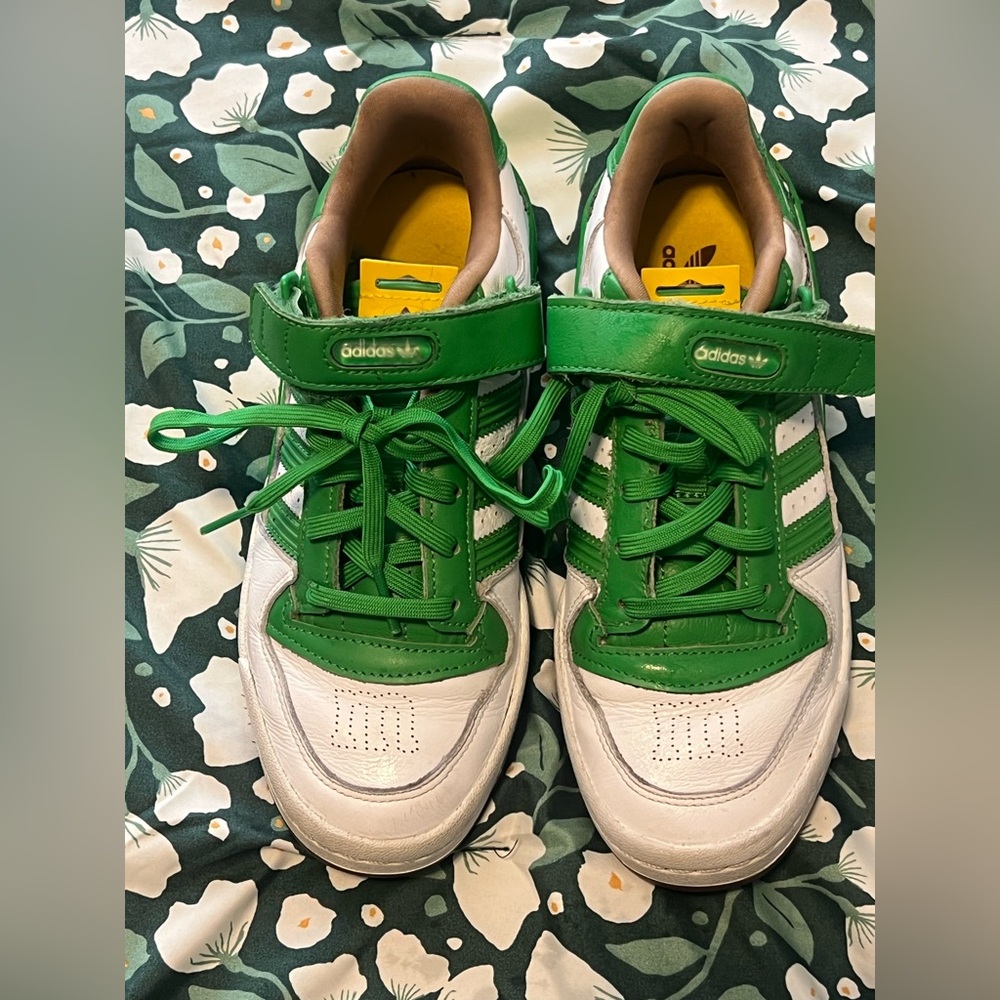 Adidas Green and White M&M Sneakers